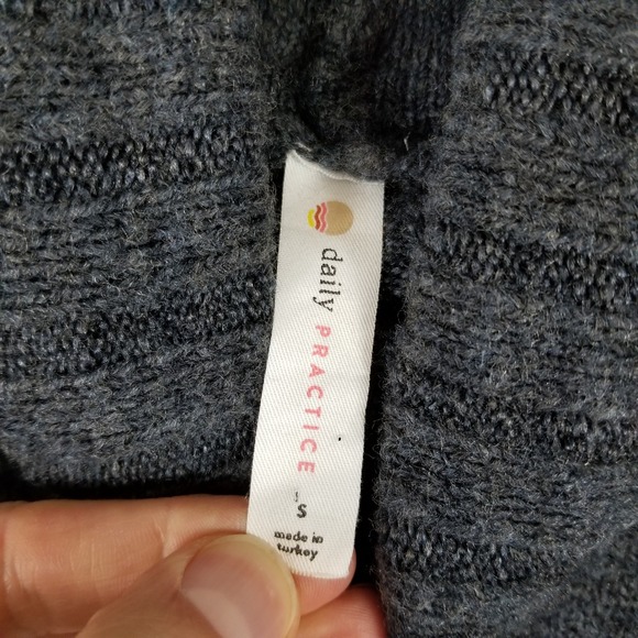 Daily Practice Anthropologie Charcoal Gray Turtleneck Sweater Dress Small MIDI - Picture 6 of 10